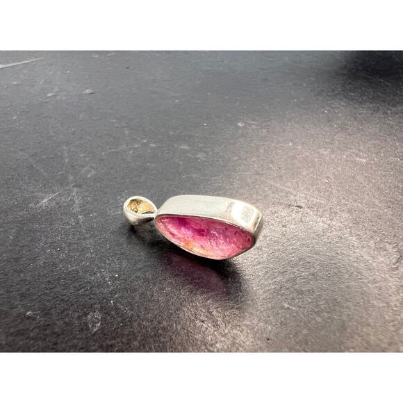 NEW Pink tourmaline sterling silver pendant 1.28 gram - Picture 2 of 11